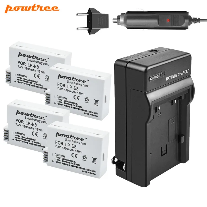 Зарядное устройство Powtree 1800 мАч для аккумулятора Canon EOS 550D 600D 650D 700D X4 X5 X6i X7i