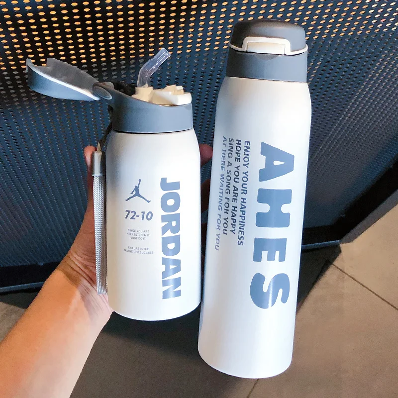 

Insulation Cup Sports mug With straw Simple outdoor personality cup 304 Stainless Steel Insulation Cup Sports essential