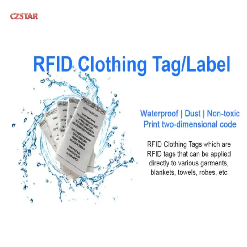 Customized Printed waterproof Nylon Ribbon UHF RFID Sewing Woven tag Clothing retail Textile Warehouse long range tags