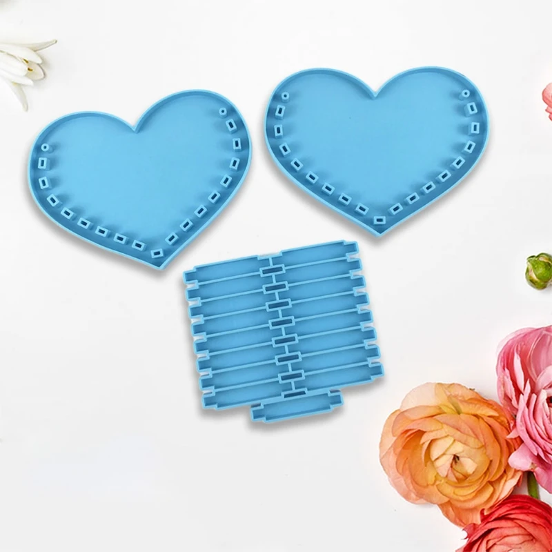 

Heart Style Tote Bag Silicone Mould Handbag Epoxy Resin Mold DIY Crafts Flower Plant Pot Ornaments Decorations Casting Tools