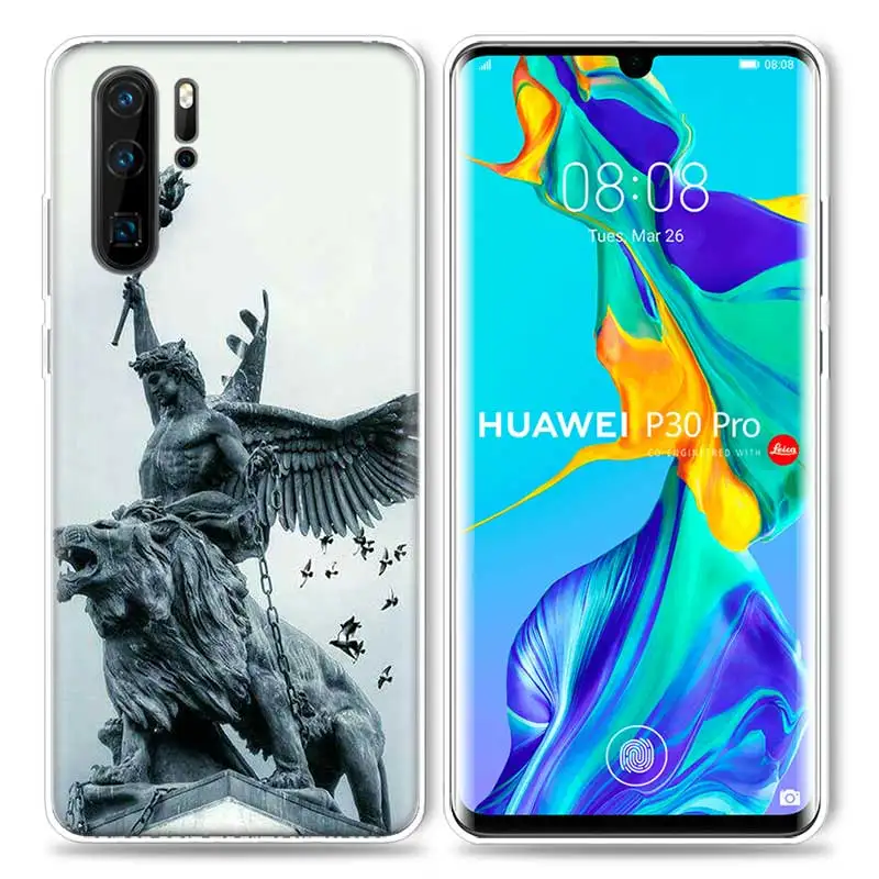 Ретро винтажный Чехол с художественной статуей для huawei P20 P30 Pro P Smart Z Plus P10 P9 Lite Мягкий ТПУ силиконовый чехол для телефона