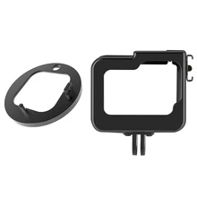 Hot For Gopro Hero 8 CNC Aluminum Alloy Housing Shell Case Protective Cage Cooling Frame With Adapter Ring