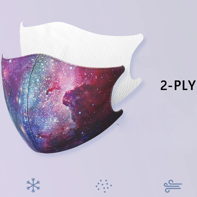 

Star Reusable Face Masks Adult Washable Fabric Mask 2-ply Masks Fashion Face Cover Breathable Mask