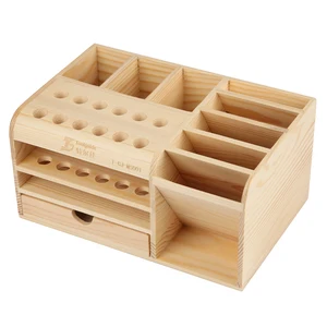wooden multifunction parts storage rack screwdriver holder tweezers screw solder wire storage box for mobile phone repair tool free global shipping