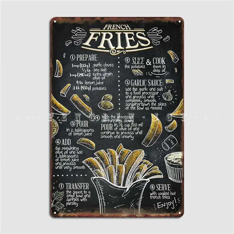 

Fries Metal Sign Mural Painting Wall Cave Garage Club Create Tin Sign Poster