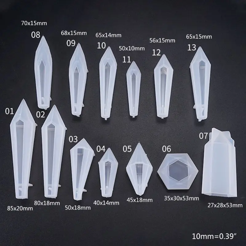 

1 Set Crystal Epoxy Resin Mold Pendulum Casting Silicone Mould Crafts Making Too
