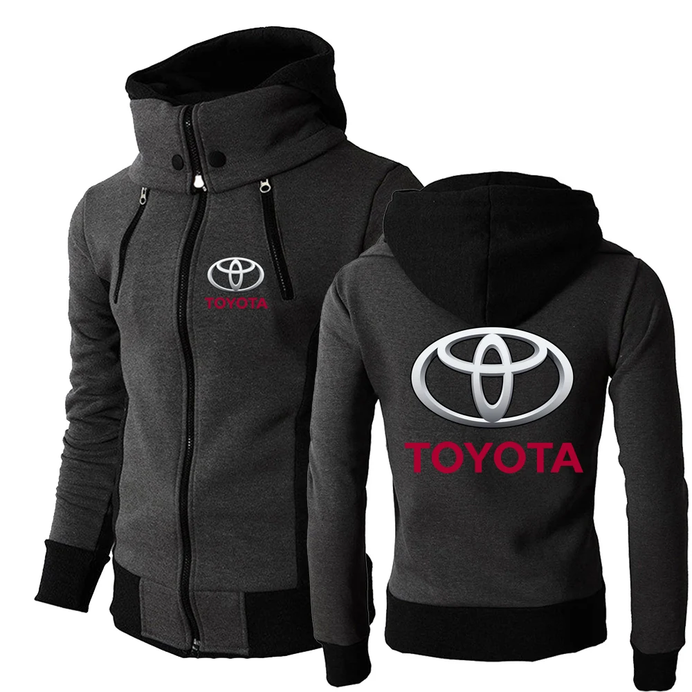 

2021 New Spring Autumn Men Toyota car logo Zipper Hoodies Sportswear Harajuku Style Hooded Solid Male Wild Sweatshirt Coat