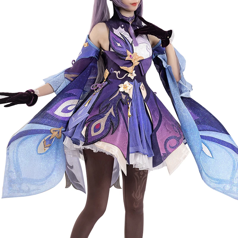 

Game Genshin Impact Keqing Cosplay Costume Women Purple Elegant Dress Lovely Uniforms Halloween Carnival Outfits Custom Made