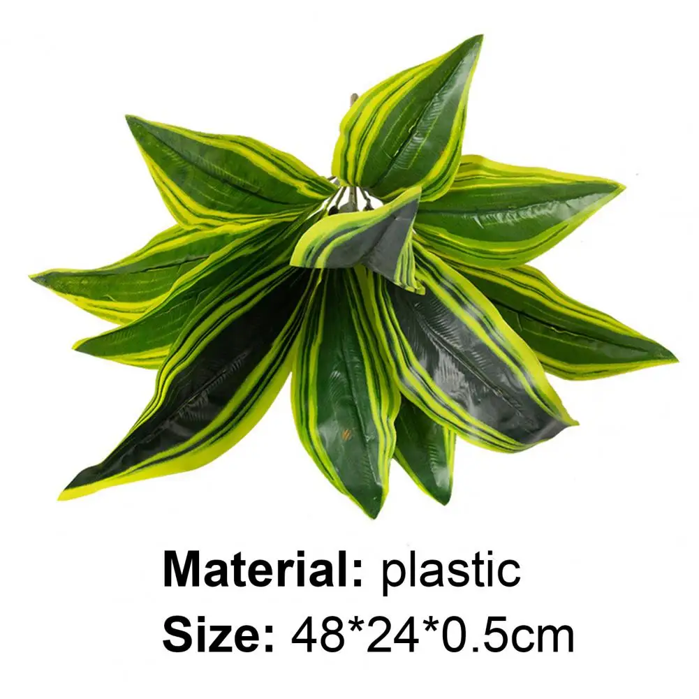 

Artificial Leaves 12 Heads Plastic Vivid Non-fading Simulation Plant for Decorating