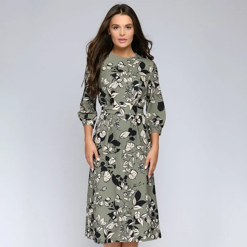 Винтажные Прямые Вечерние платья с поясом для офисных леди элегантное модное