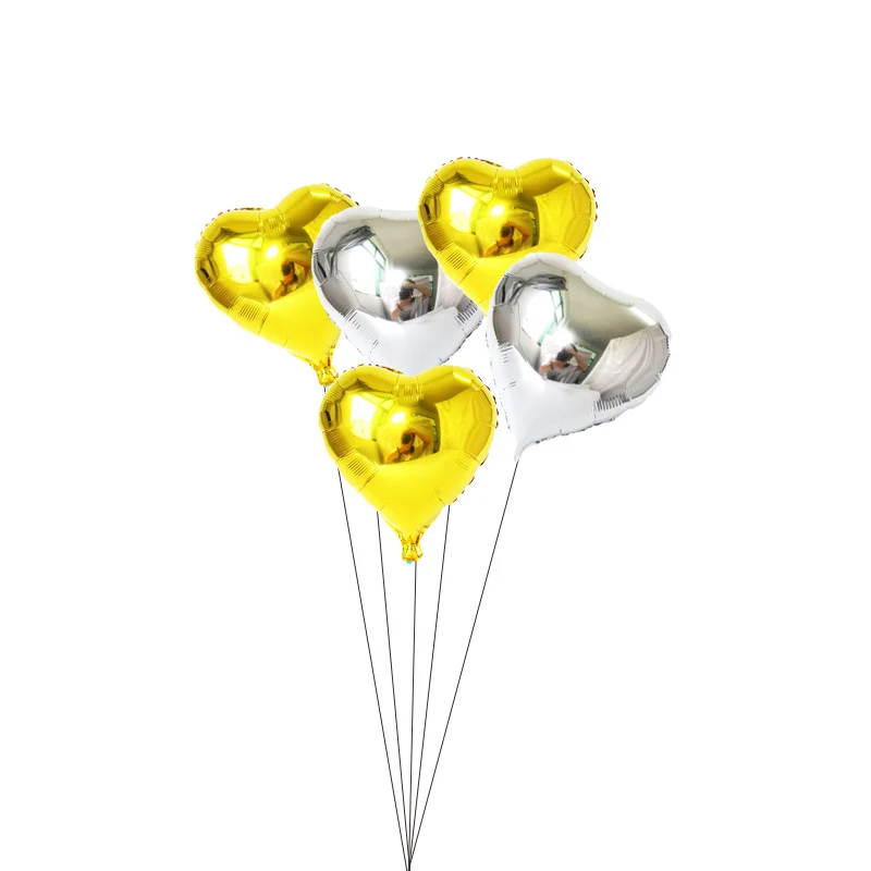 3gold 2sliver AX 5 шт. 18 дюймов золотой синий шар звезда из фольги сердце Свадебные воздушные шарики праздник в честь рождения ребенка, Рождество Красный Зеленый Звезда Дети шарики на день рождения - Цвет: 3gold 2sliver AX