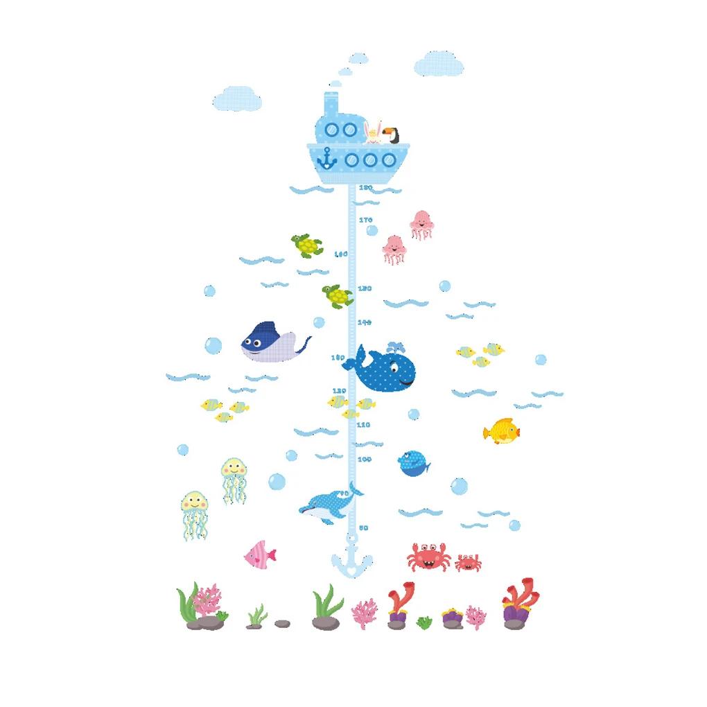 

Cartoon Sea Animal PVC Self Adhesive Wall Sticker Bedroom Balcony Wallpaper DIY Nursery Room Decals