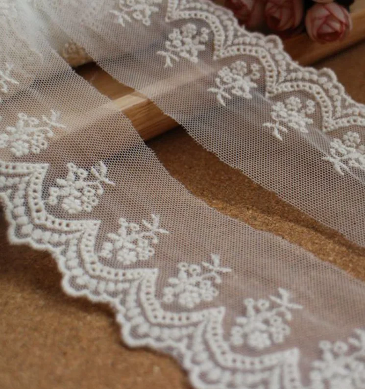 2 м/лот ширина 6 см бежевая кружевная ткань из 100% хлопка для украшения дома сделай