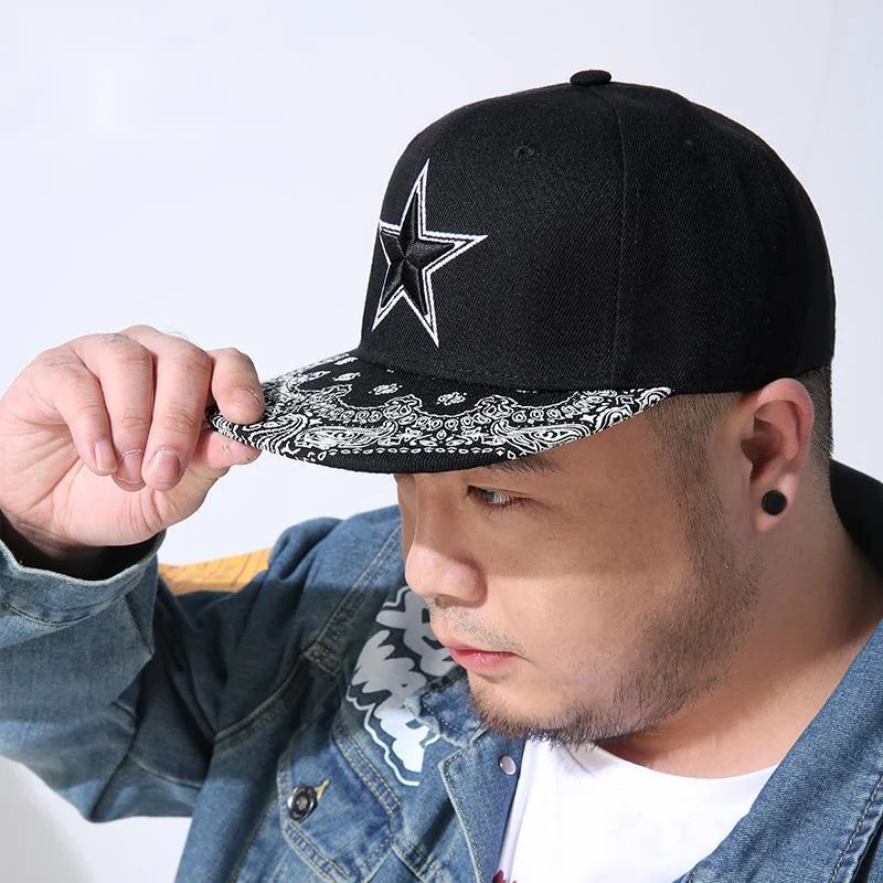 

Drop Shipping Hip Hop Flat Brim Hat Men's Fashion Embroidered Baseball Hat Adult Big Size Snapback Cap 57-62cm