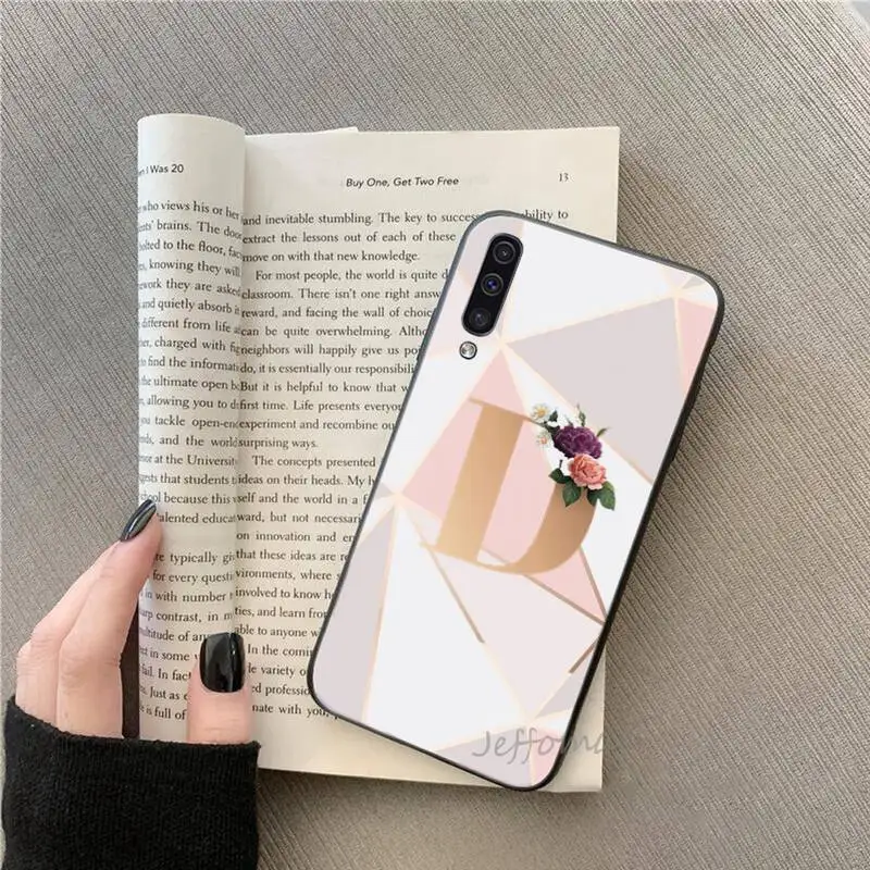 Цветок 26 Название Буквы первоначальный мраморный чехол для телефона Samsung Galaxy A 3 6 7
