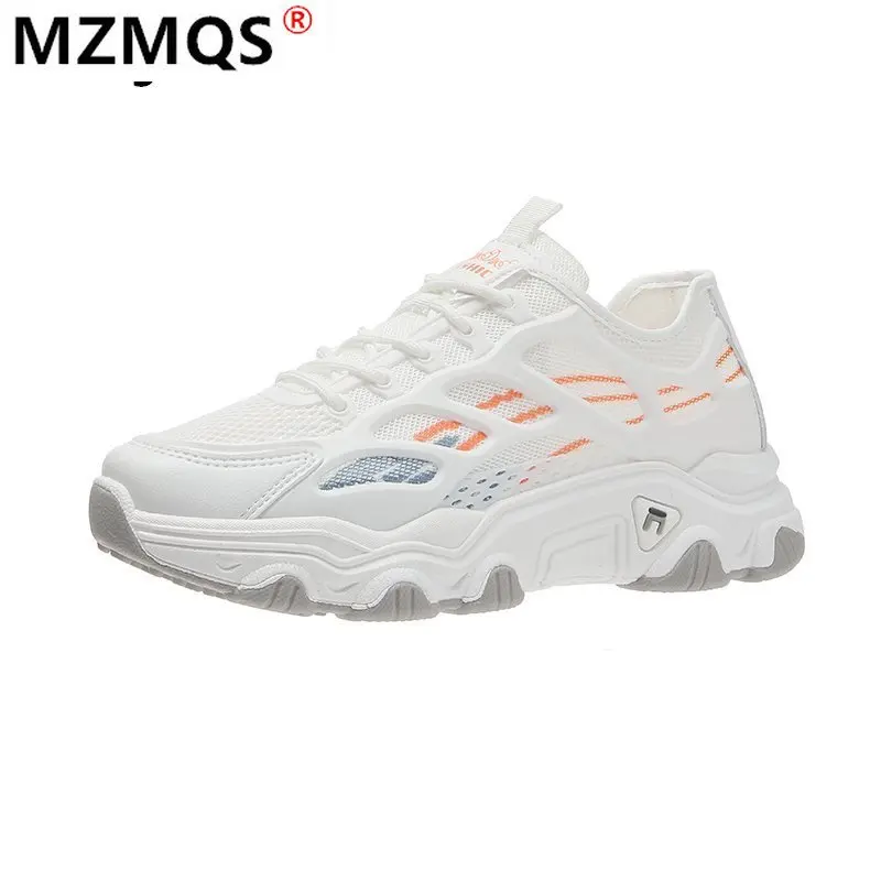 

Women's Vulcanize Shoes 2021 Spring Breathable Mesh Casual Walking Shoes Outdoor Comfortable Lace-up Sneakers Shoes for Woman