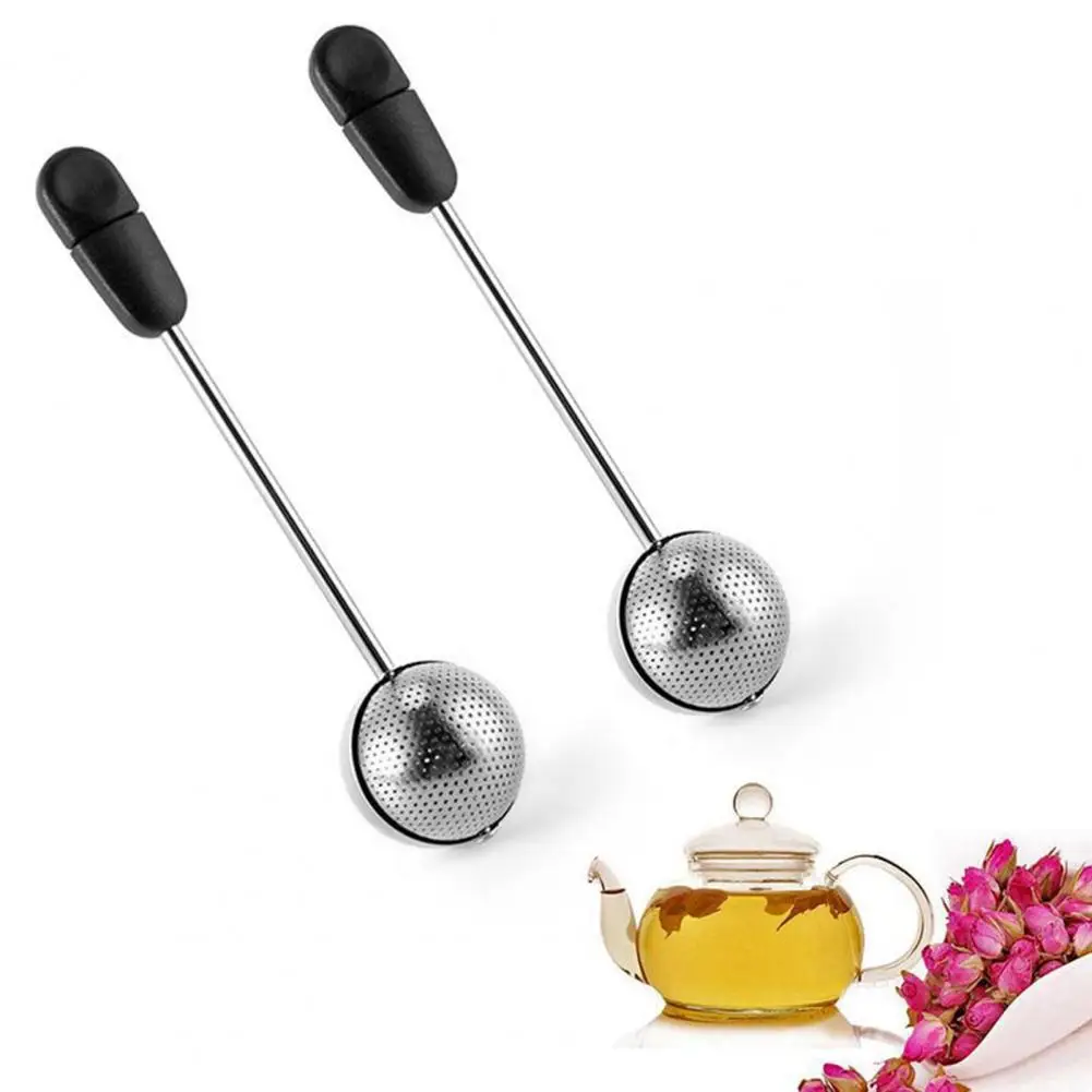 

Handle Infuser Filter Fine Mesh 360 Rotation Stainless Steel Loose Leaf Tea Snap Ball Tea Strainer for Kitchen Supplies