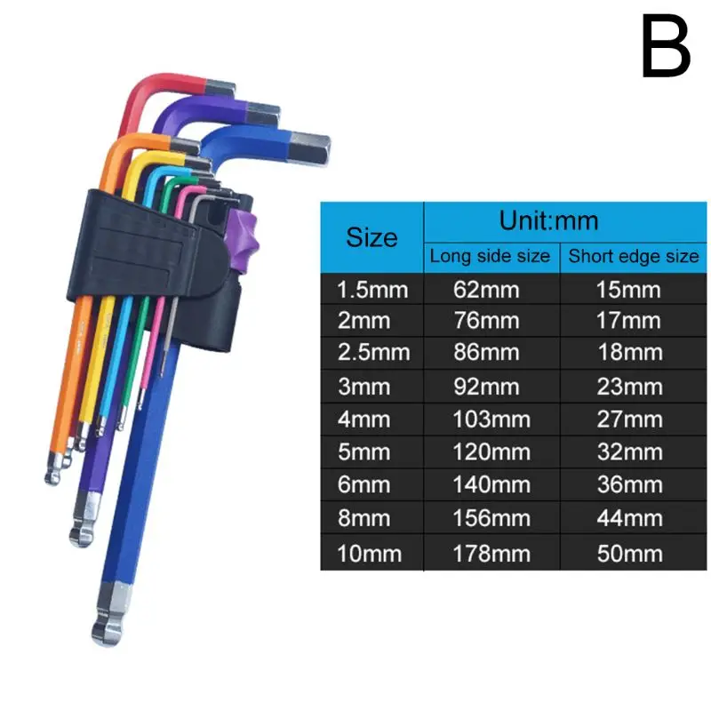 9 шт. отвертка шестигранный универсальный ключ набор цветовое кодирование