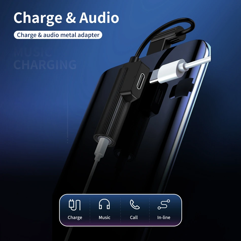 ROCK 2 в 1 usb type C до 3,5 мм разъем для наушников адаптер для samsung Xiaomi type-C OTG Aux аудио зарядное устройство адаптер для huawei P30