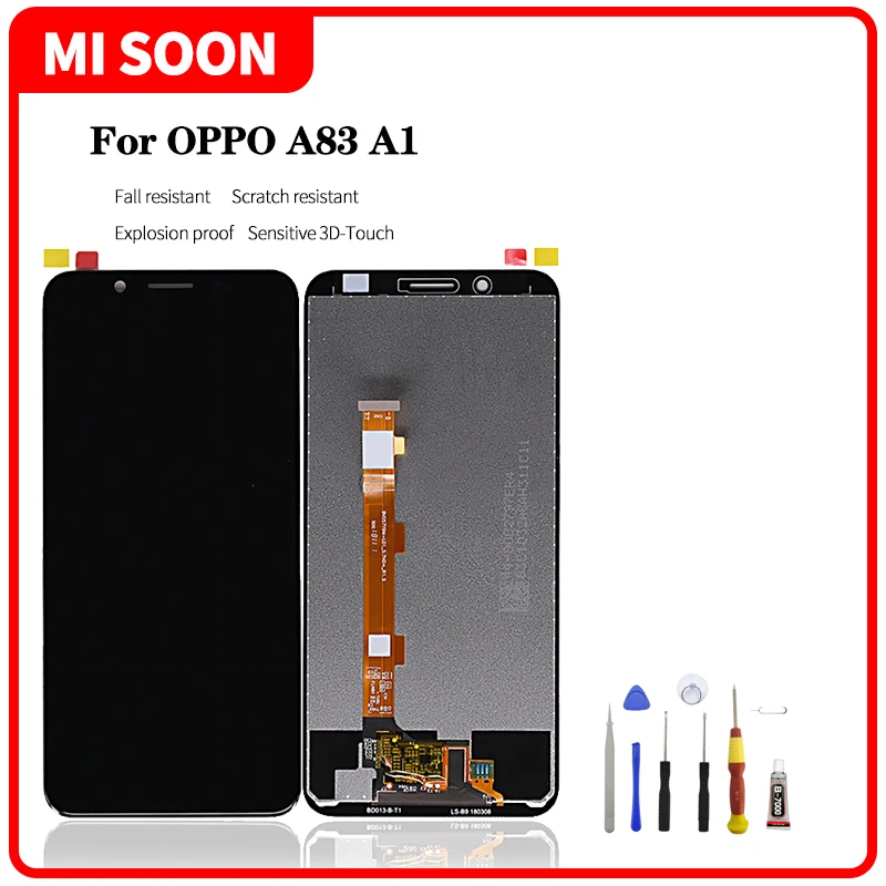 

ЖК-дисплей для OPPO A83 A1, кодирующий преобразователь сенсорного экрана в сборе дюйма, экран с инструментами для разборки