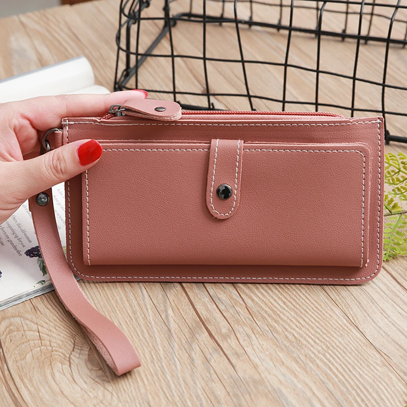 

2021 Luxury Brand Women Long Wallets Fashion Fastener Hasp PU Leather Wallet Female Purse Clutch Money Women Wallet Coin Purse