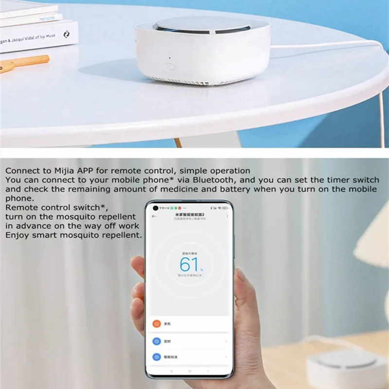 

Newest Xiaomi Mijia Mosquito Dispeller 2 Upgrade Voice Control APP Remote Control USB/Battery Powered Mosquito Insect Repeller