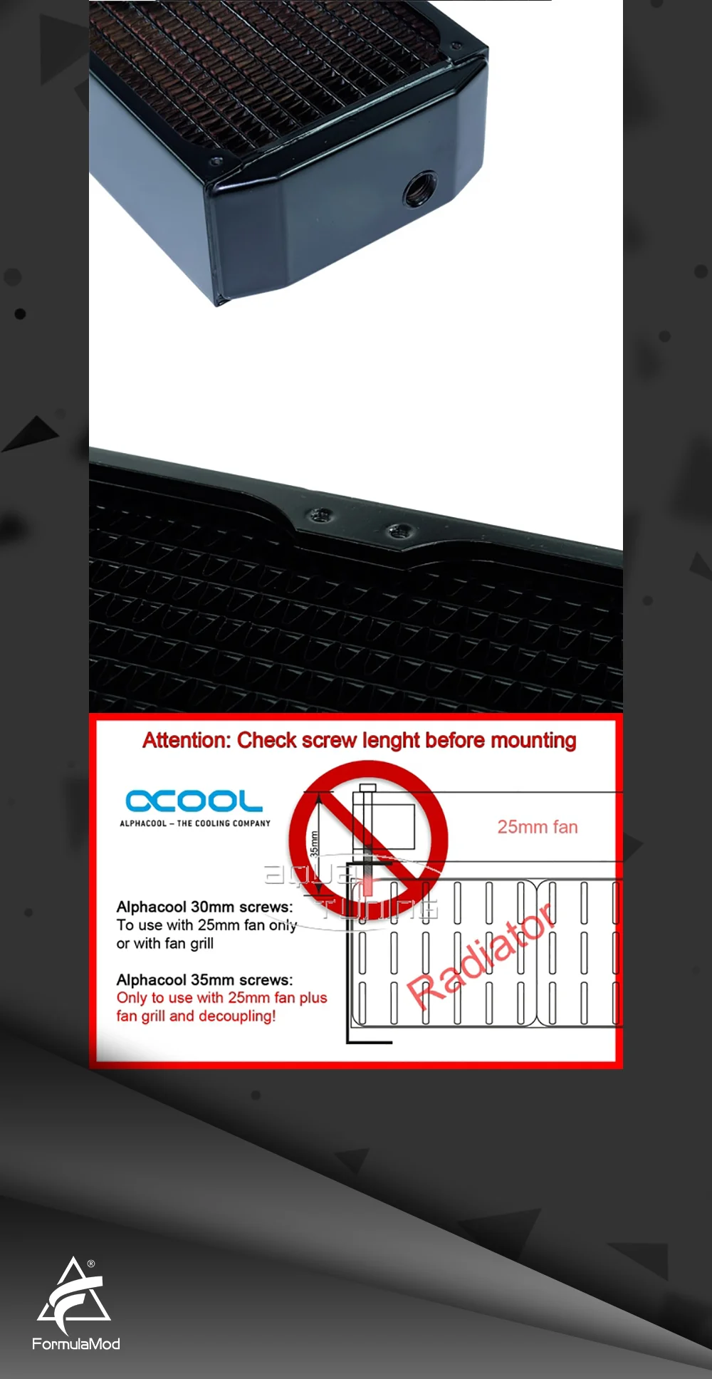 Холодный ряд полный медный радиатор Alphacool NexXxoS UT60 полный медный 420 мм