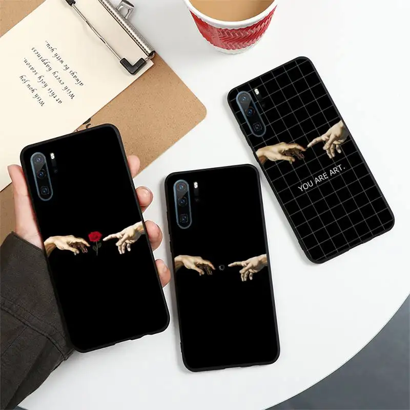

Funny Hand The Creation of Adam Phone Case For Huawei honor Mate 10 20 30 40 i 9 8 pro x Lite P smart 2019 Y5 2018 nova 5t