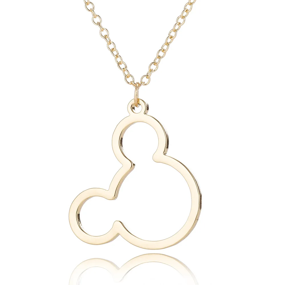 

2021 Cute Stainless Steel Cartoon Animation Mouse Necklace For Women Castle Birthday Cake Pendant Necklace Jewelry Gift