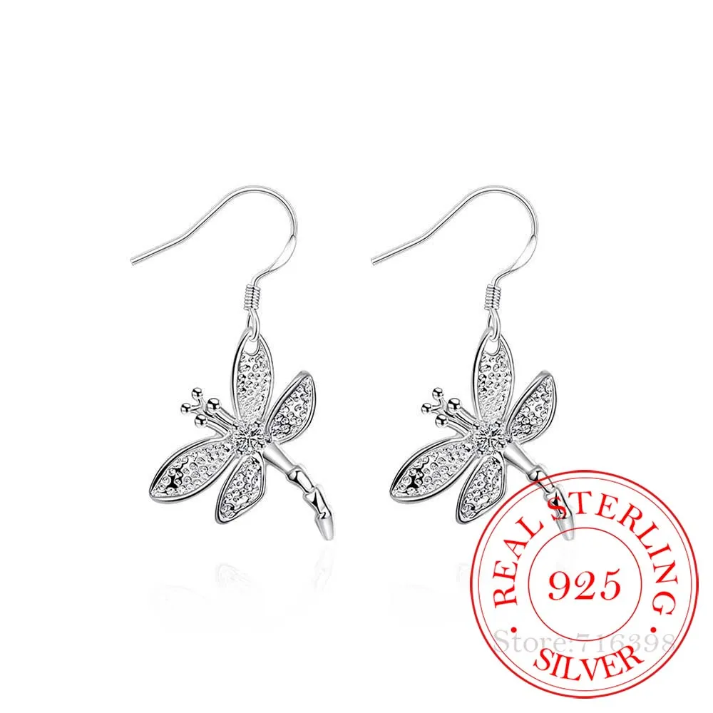 

Корейские висячие серьги из стерлингового серебра 925 пробы с кристаллами Стрекоза винтажные длинные висячие серьги с кисточками для женщин...