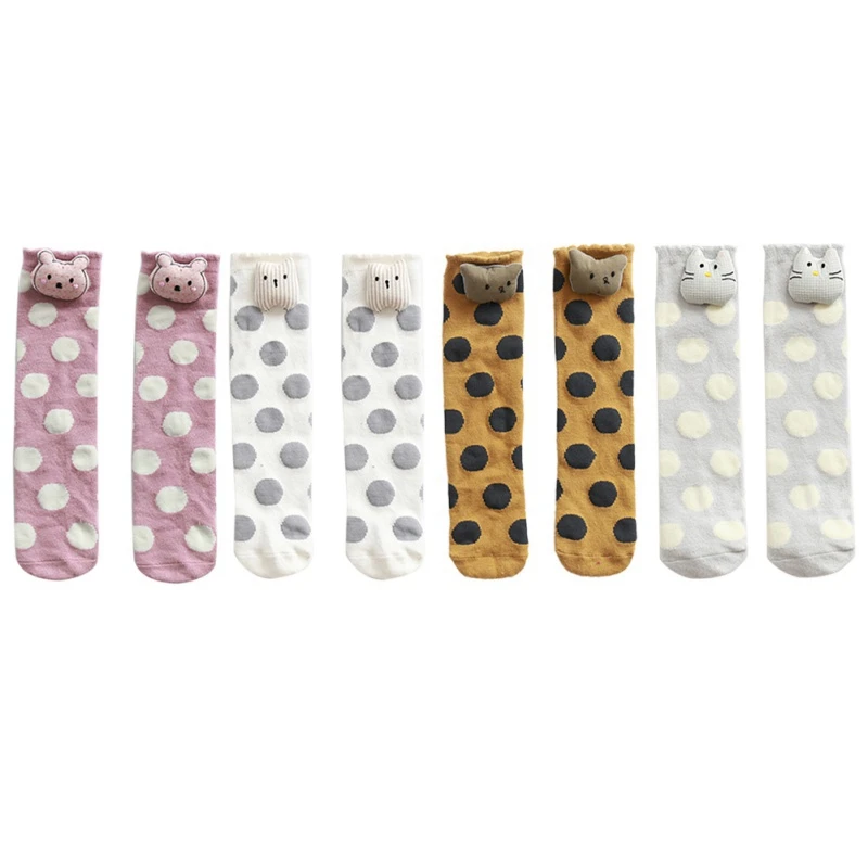 Детская вещь в горошек для девочки узор длинные хлопковые носки вечерние детские