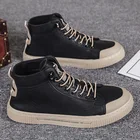 Кроссовки мужские высокие, кожаная спортивная обувь, весна 2021