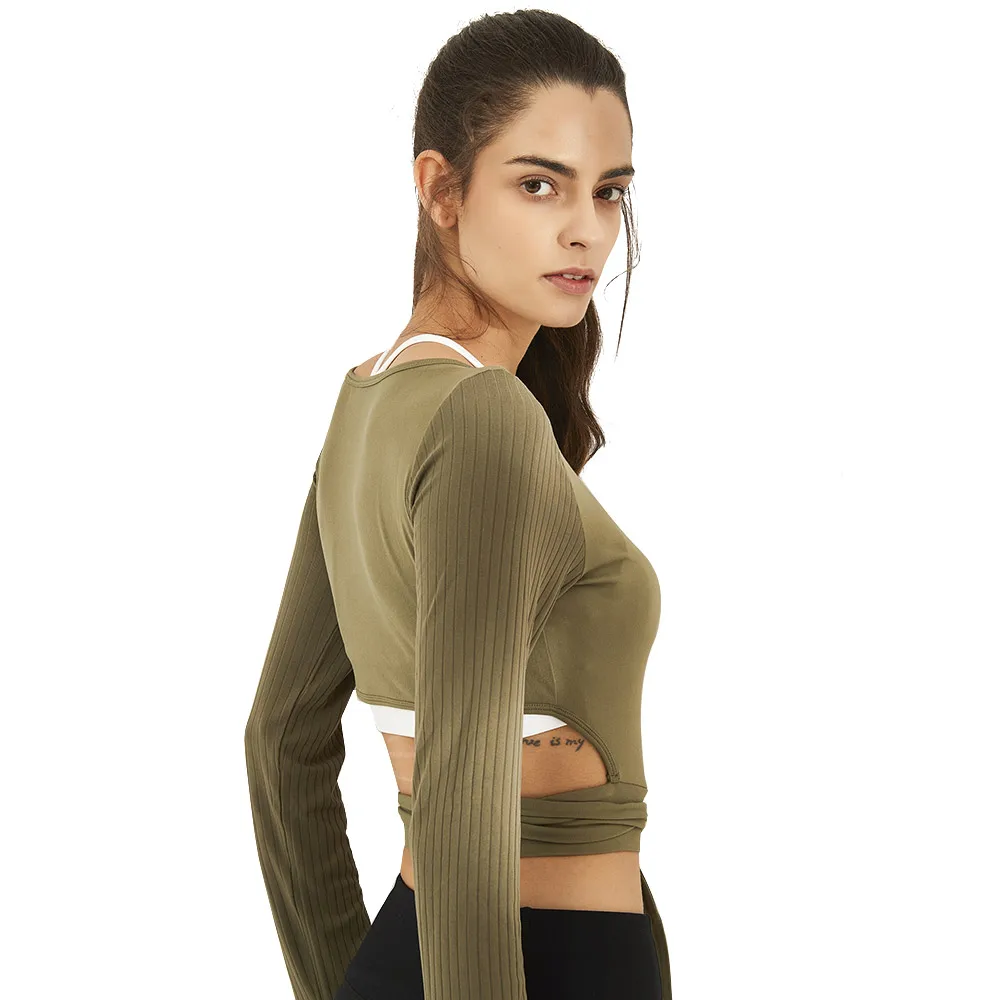 

LUKITAS Long Sleeve Gym Yoga Sports Wear Fitness Women Long Sleeve Solid Running Training Workout Sport Shirt Female Yoga Top