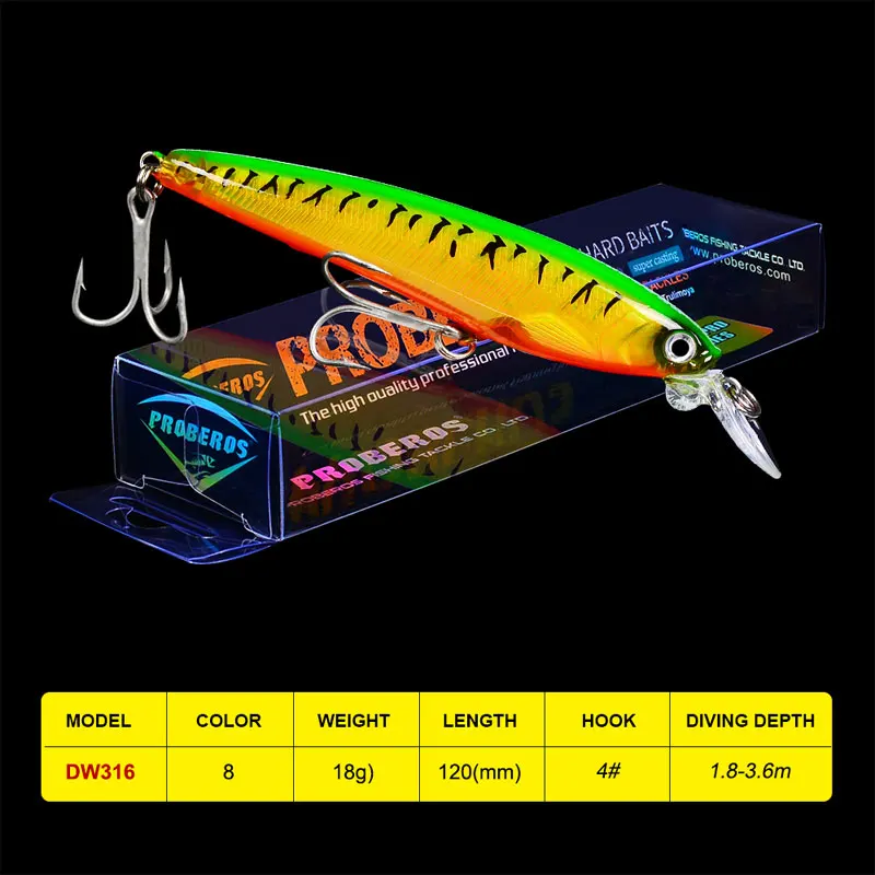 

1PC Minnow Lure Fishing Tackle 8 Colors Fishing Lures 0.647oz-18.35g/4.7"-11.97cm with 4# Hook Fishing Bait