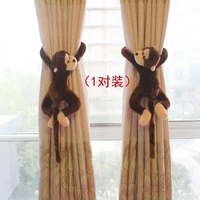 2pcs cartoon monkey plush strap curtain buckle tiebacks clips rope strap holdback with plastic buckle curtain holder accessories