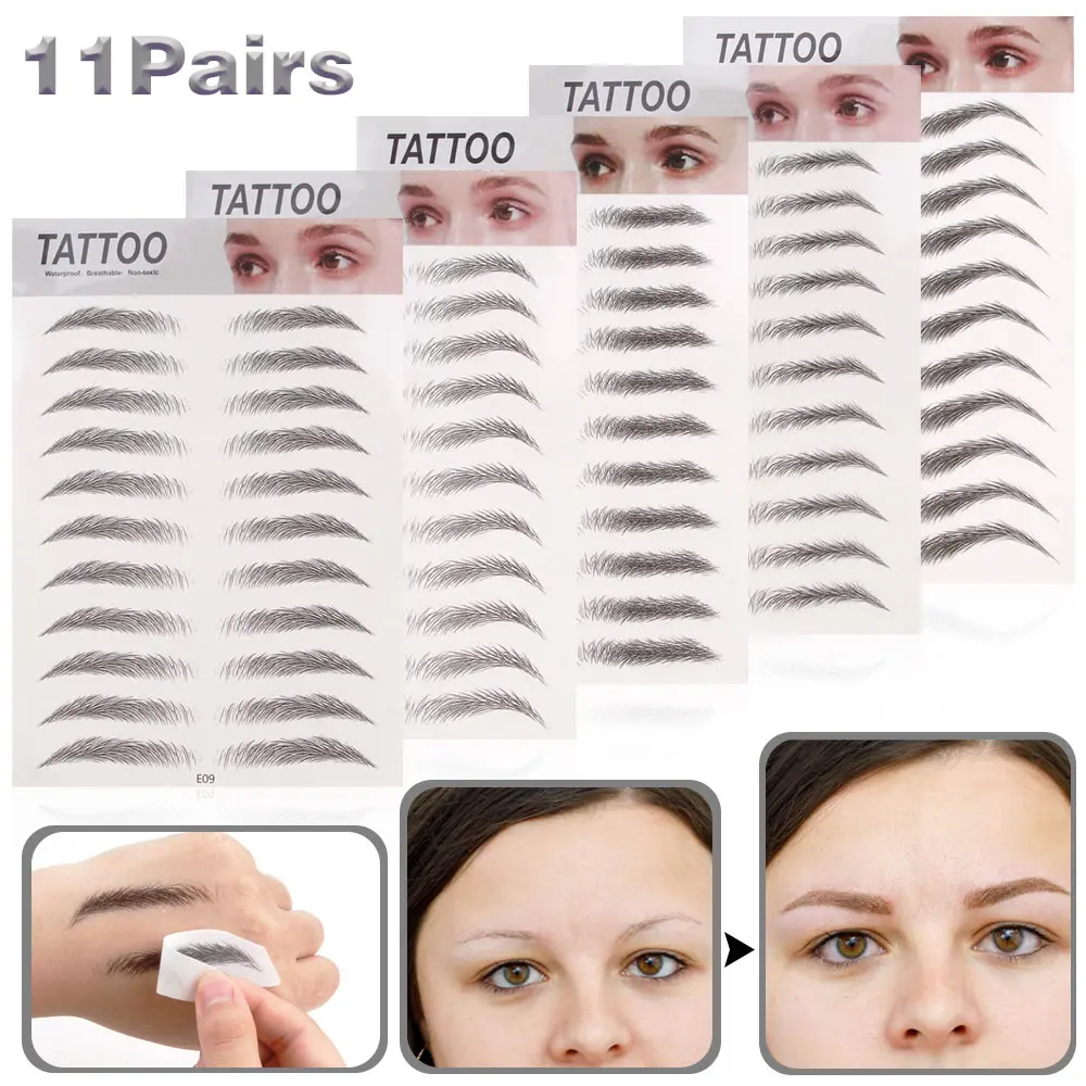4D наклейки для тату бровей водостойкая косметика 7 дней ложные брови макияж