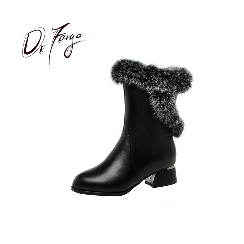 

Женские сапоги из нубука DRFARGO, с кроличьим мехом, на молнии сбоку, с плюшевой подкладкой, на квадратном высоком каблуке, с круглым носком, зимние черные сапоги