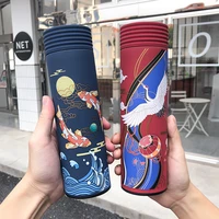 500ml classic thermos cup display temperature office long term thermal insulation leak proof fall proof high end water bottle