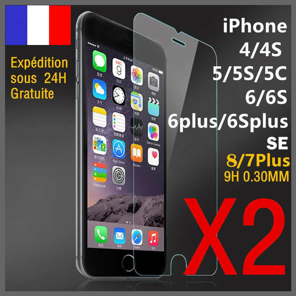 

VITRE VERRE TREMP FILM ECRAN PROTECTION 9H For iPhone 8/7/6S/6/5S/SE/XR/XS/MAX LOT