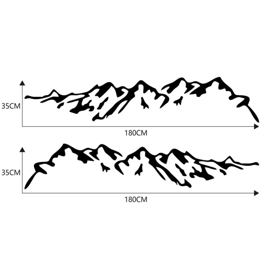 

50% Dropshipping!2Pcs Mountain Range Pattern Waterproof Car Side Door Decorative Decal Sticker