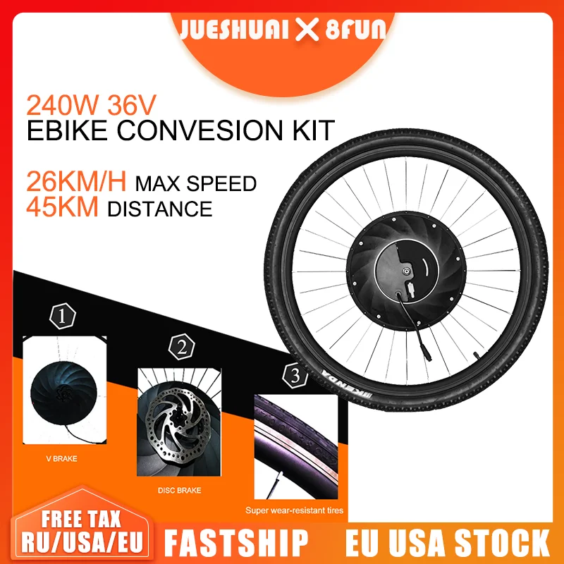 

Student DIY Electric Bicycle Conversion Kit imortor 2.0 ALL IN ONE with Battery 26km/h 45km distance 240W 36V Ebike Mortor Kit