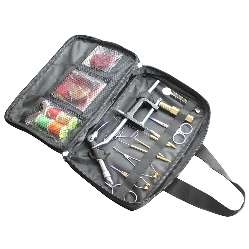 

Набор инструментов для вязания мушек для ловли рыбы нахлыстом, в переносной упаковочной сумке, включая плоскогубцы для шпульки тисков и т. д...