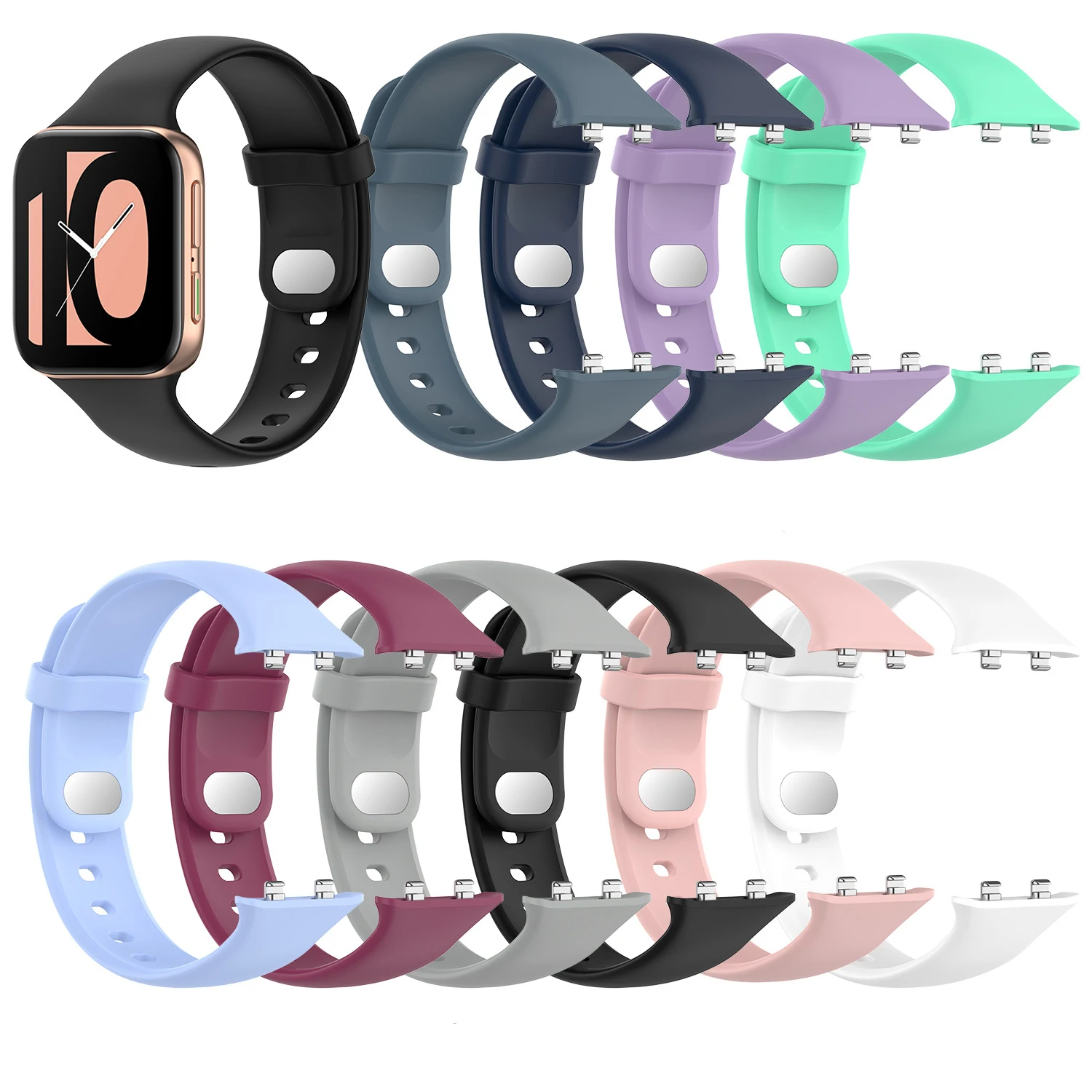 

Silicone wristband for oppo watch 46mm strap 41mm bracelet pure color soft sport fashion watchband for oppo watch band