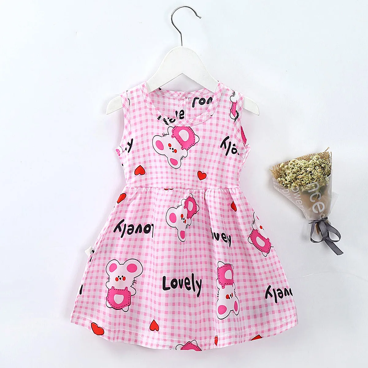 

Promotion Girls Dress Summer Beach Dress Kids New Fashion Casual Princess Dress Childrens Clothing Viscose Floral Breathable