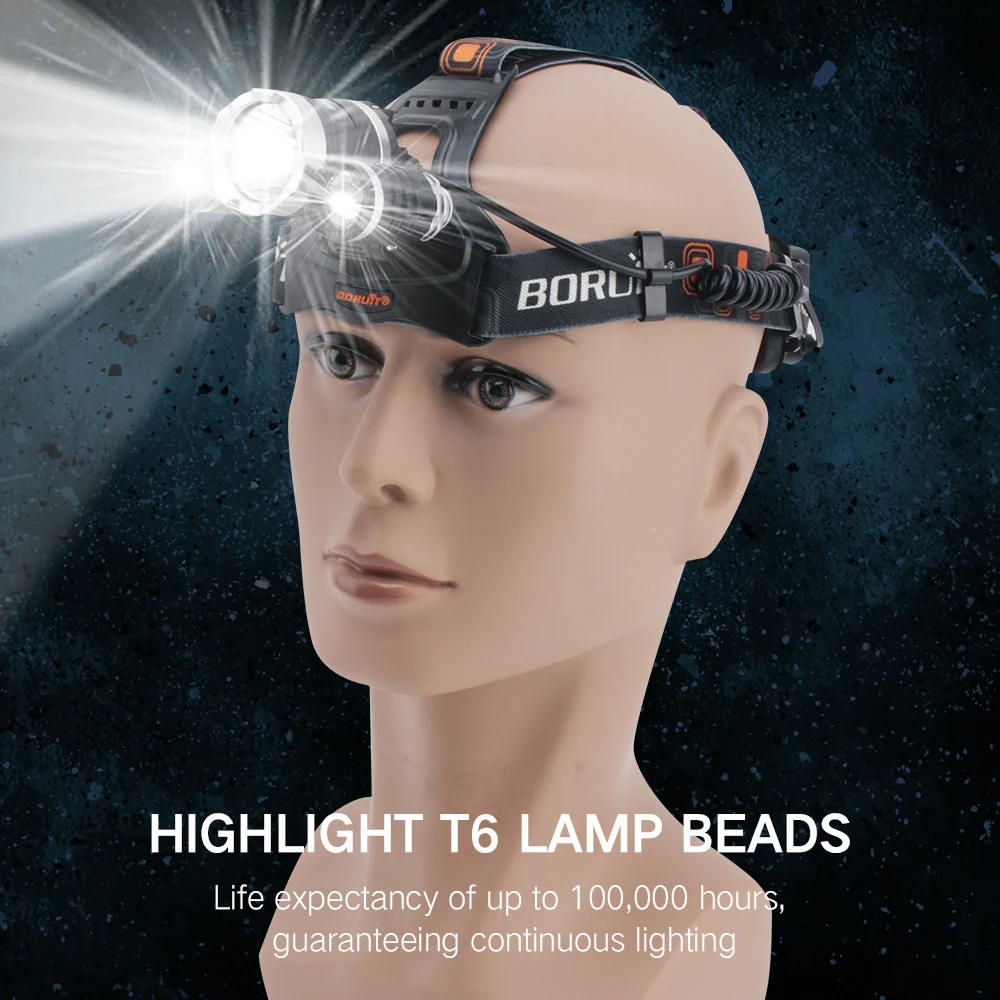 2000 лм 3LED T6 фонарь XPE УФ светильник наружный головной водонепроницаемый USB