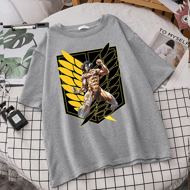 

Attack On Titan Shingeki No Kyojin Women T Shirt Harajuku Tumblr Brand Ulzzang TShirts Oversized Short Sleeve Tee Round Neck Top