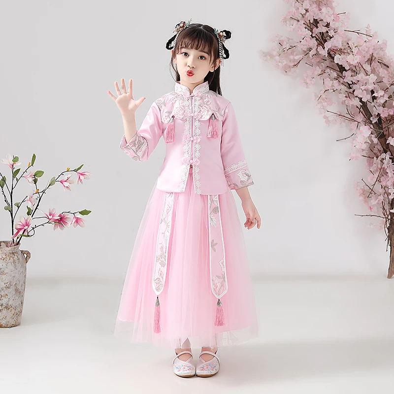 

Child Traditional Hanfu Ancient Fairy Han Tang Dynasty Girls Party Cosplay Chinese Kids Clothing Costumes