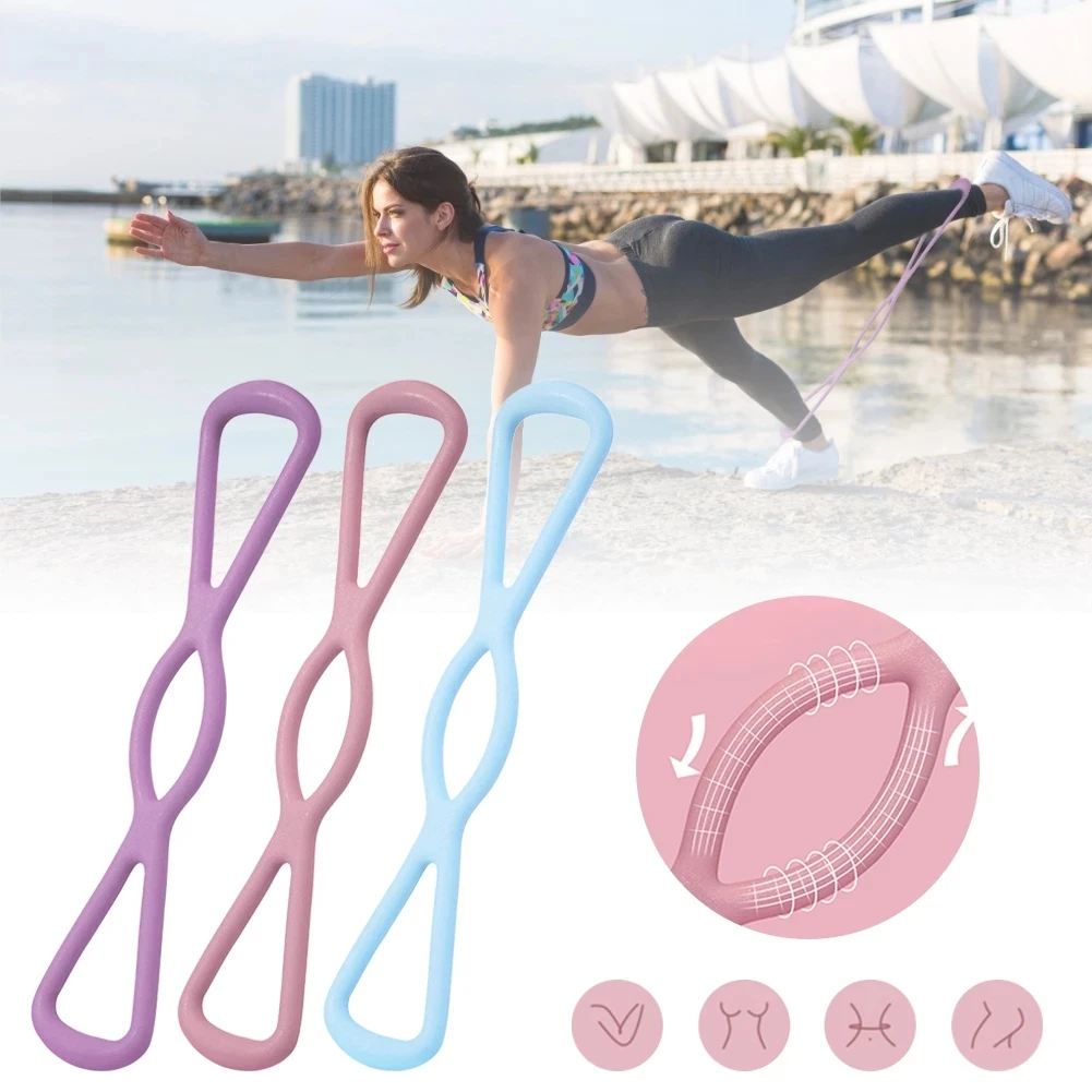 

1PCS Yoga Pilates Fitness Belt 8 Word Chest Expander Resistance Exercise Elastic Band TPR Word Fitness Yoga Accessories Sport