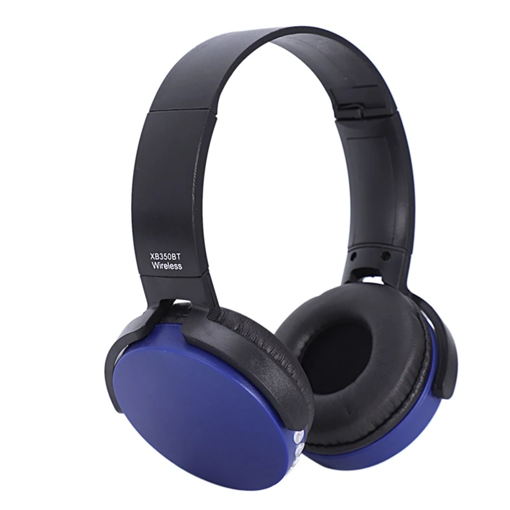 Bluetooth наушники, активные наушники с шумоподавлением, беспроводная гарнитура с микрофоном, ANC On Ear, глубокий бас для смартфонов, компьютеров - Цвет: Синий