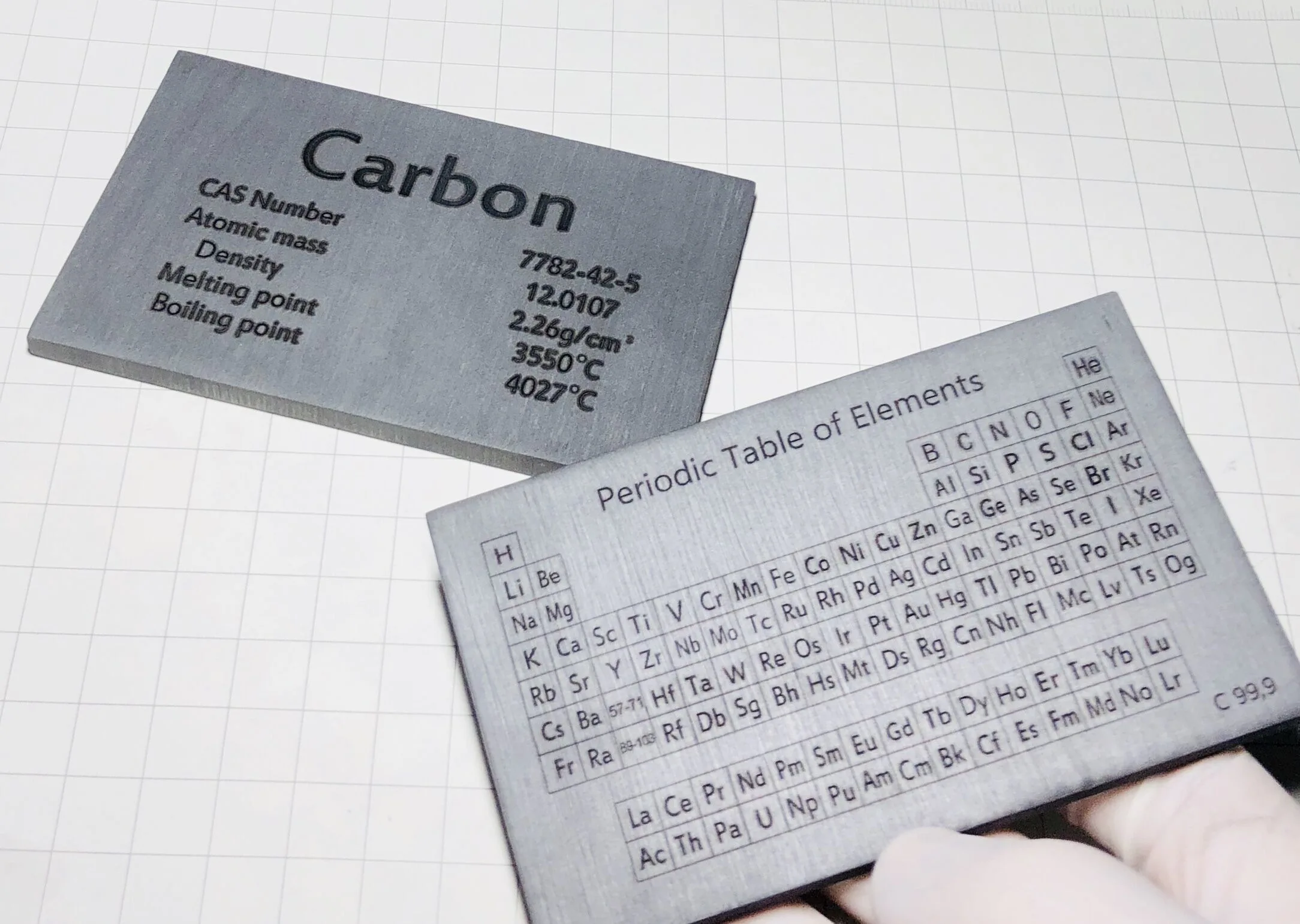 99.9% Pure Carbon Board Graphite Periodic Table Element Craft Gift | Magnetic Materials